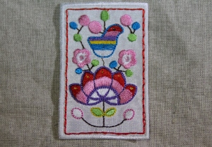韓国刺繍パーツ鳥と花